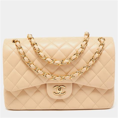 chanel jumbo double flap beige|Chanel double flap jumbo size.